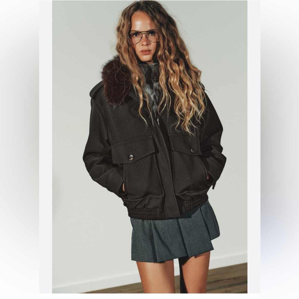 Faux Suede Jacket with Removable Collar